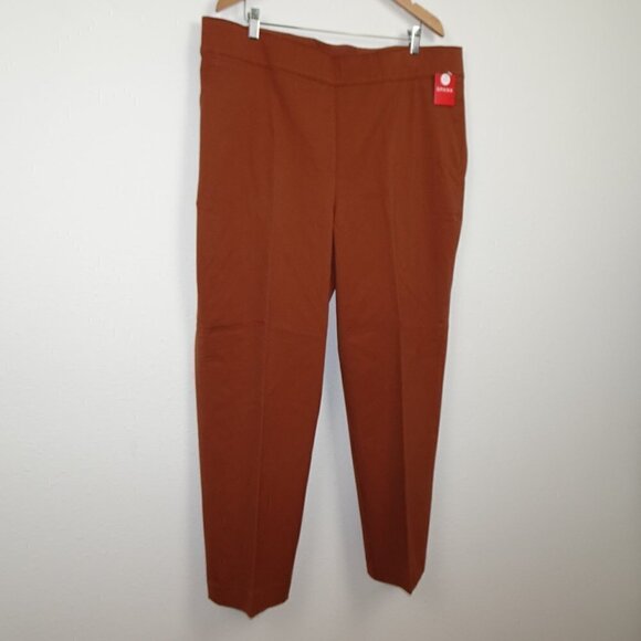 SPANX On the Go Ankle Slim Straight Pants Women's Plus Size 3X Brown Orange - Picture 3 of 11